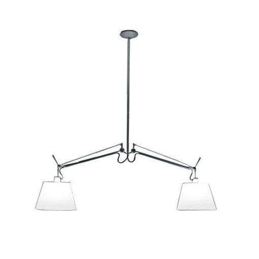 Tolomeo Basculante 2-arm hanglamp 36cm grijs satijn