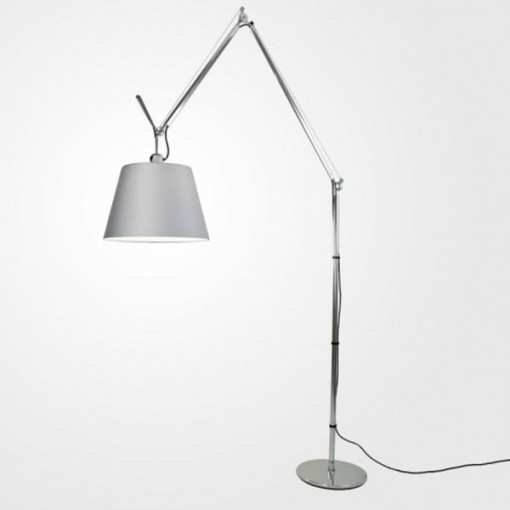 Tolomeo Mega terra vloerlamp met aan-/uitschakelaar gesatineerd grijs lampenkap 36 cm