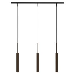 Tubulaire Rail cluster 3 hanglamp lineair Bronzed Brass