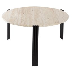 Tribus salontafel Ø80 zwart/travertine