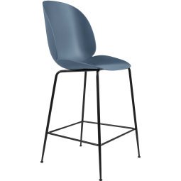 Tweedekansje - Beetle Chair barkruk 65cm met zwart onderstel blauwgrijs