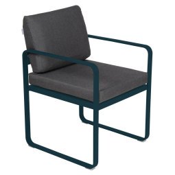 Bellevie Dining Armchair tuinstoel kussen antraciet Acapulco Blue