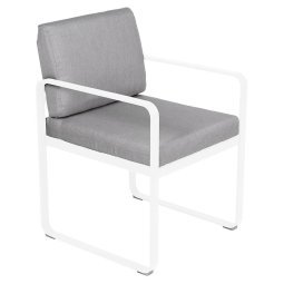 Bellevie Dining Armchair tuinstoel kussen flannelgrijs Cotton White