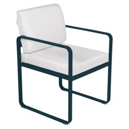 Bellevie Dining Armchair tuinstoel kussen wit Acapulco Blue