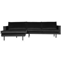 Rodeo Velvet met chaise longue links Antraciet