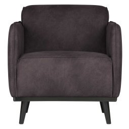 Statement fauteuil met arm leer grijs