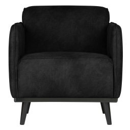 Statement fauteuil met arm suedine Zwart