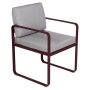 Bellevie Dining Armchair tuinstoel kussen flannelgrijs Black Cherry