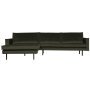 Rodeo Velvet met chaise longue links Donkergroen