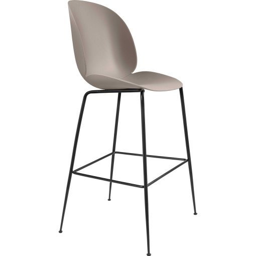 Beetle Chair barkruk 75cm met zwart onderstel beige