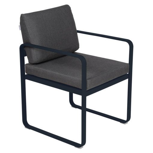 Bellevie Dining Armchair tuinstoel kussen antraciet Deep Blue