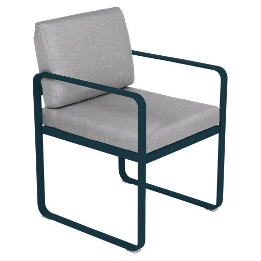 Bellevie Dining Armchair tuinstoel kussen flannelgrijs Acapulco Blue