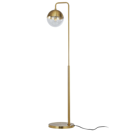 Globular vloerlamp antique brass