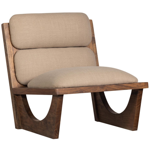 Opulent fauteuil bouclé/hout naturel