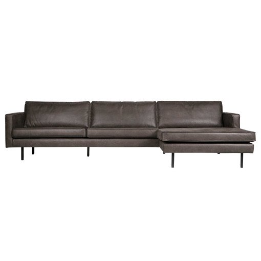 Rodeo 3-zits bank met chaise longue rechts zwart