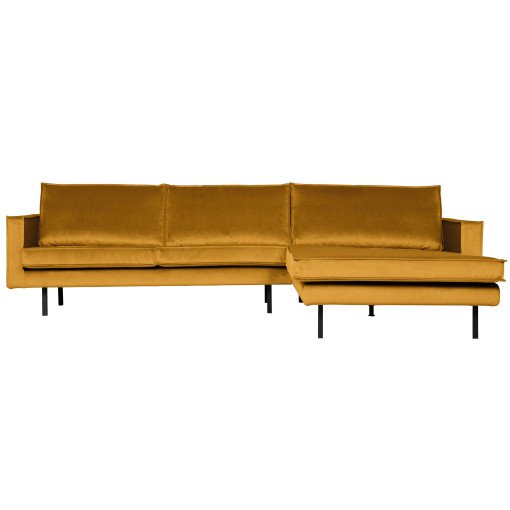 Rodeo Velvet met chaise longue rechts Oker