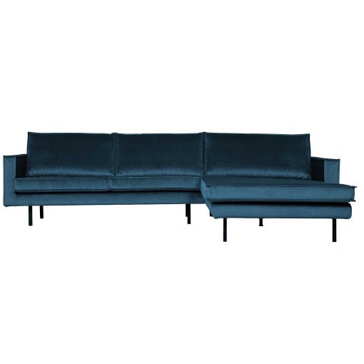 Rodeo Velvet met chaise longue rechts Blauw