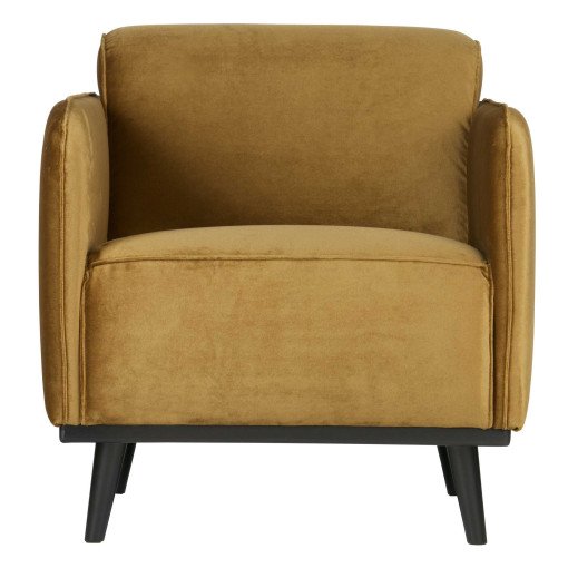 Statement fauteuil met arm velvet Honey yellow