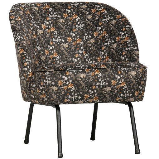 Vogue fauteuil aquarel flower zwart