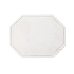 Octagon dienblad marmer medium wit