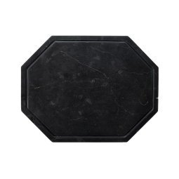 Octagon dienblad marmer medium zwart