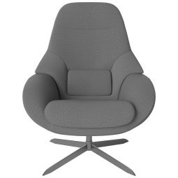 Saga fauteuil grijs, chroom onderstel