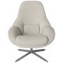 Saga fauteuil beige, chroom onderstel