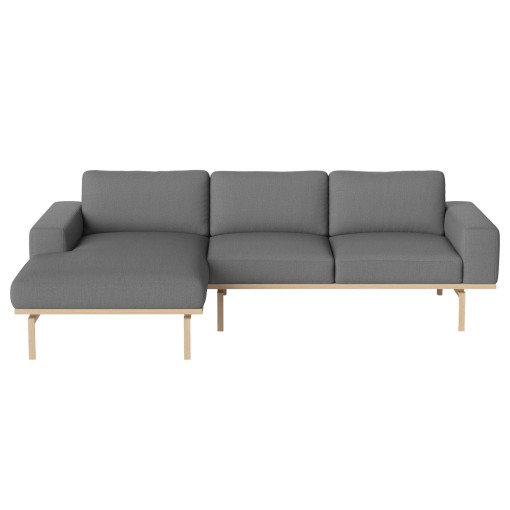 Elton bank 3-zits met chaise longue links grijs