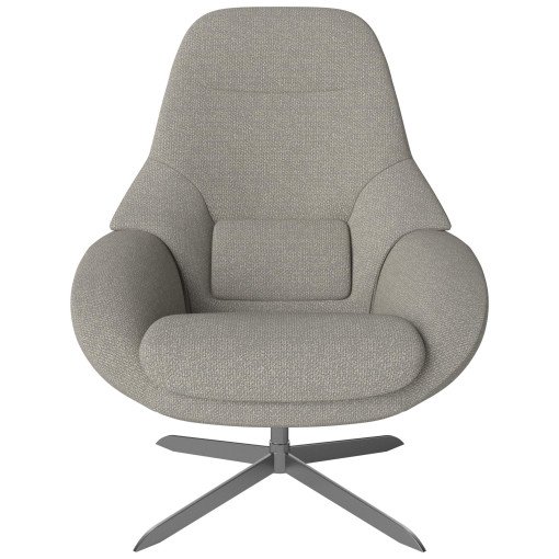 Saga fauteuil donkerbeige, chroom onderstel