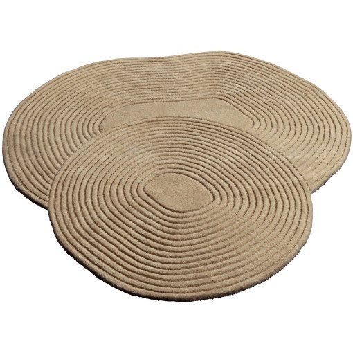 Zen Shaped vloerkleed 140x145 donkerbeige