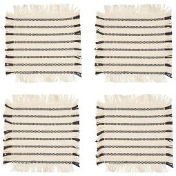 Elouise onderzetter set van 4 Off White/Black