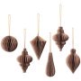 Christmas mix papieren kerstbal ornament set van 6 indian tan