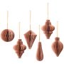 Christmas mix papieren kerstbal ornament set van 6 dusty pink