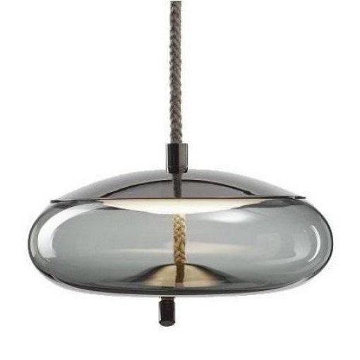 Knot Disco hanglamp Ø30 LED small rookgrijs - chroom zwart