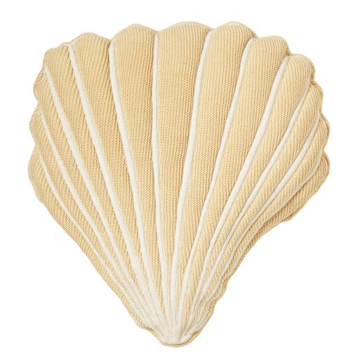 Seashell schelp kussen light yellow