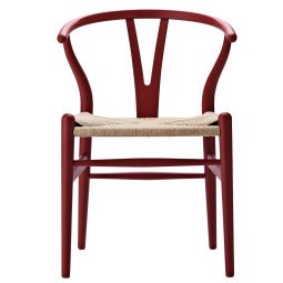 CH24 Wishbone stoel CHS Soft Red Brown