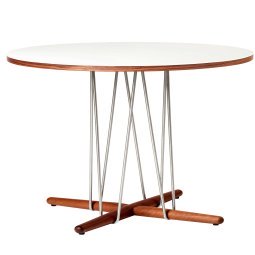 E020 Embrace tafel 110cm walnoot wit, geolied onderstel