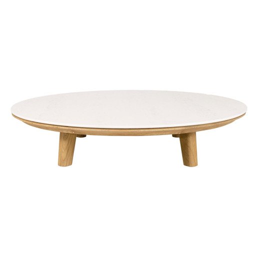 Aspect salontafel 144 rond tafelblad keramiek wit