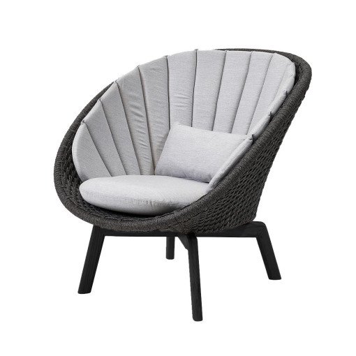 Peacock indoor lounge fauteuil met kussen light grey