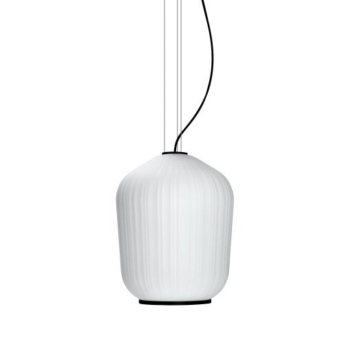 Plissée hanglamp zwart