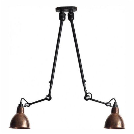 Les Doubles de Gras N302 plafondlamp Ø15.3 ruw koper