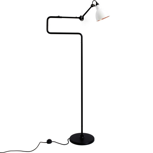 Lampe Gras N411 vloerlamp wit met koper