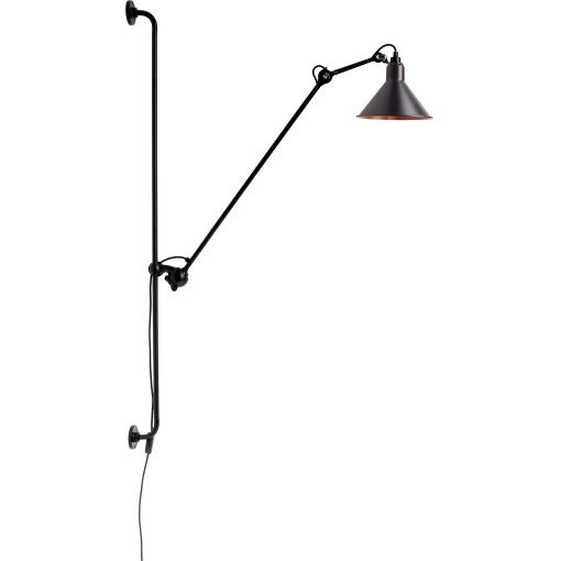 Lampe Gras N214 wandlamp zwart met koper