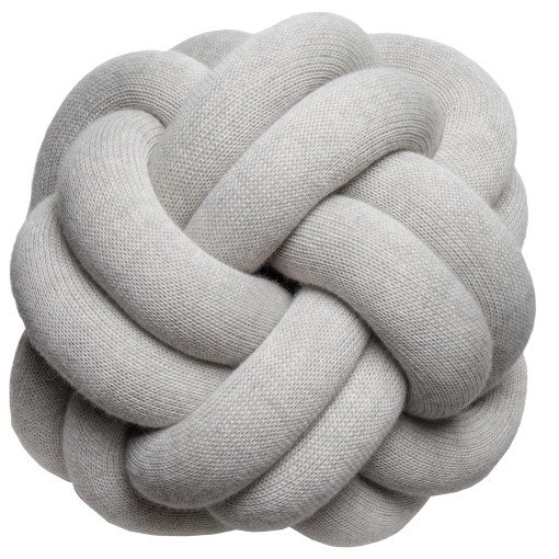 Knot kussen 30x30 white grey