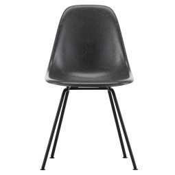 Eames DSX Fiberglass stoel zwart onderstel, elephant hide grey