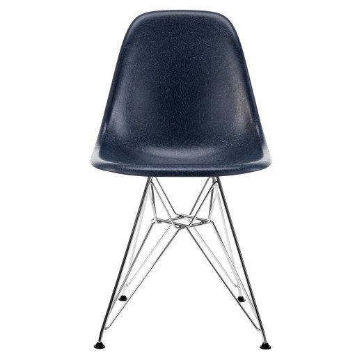 Eames DSR Fiberglass stoel chroom onderstel, navy blue