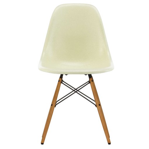 Eames DSW Fiberglass stoel geelachtig esdoorn, parchment