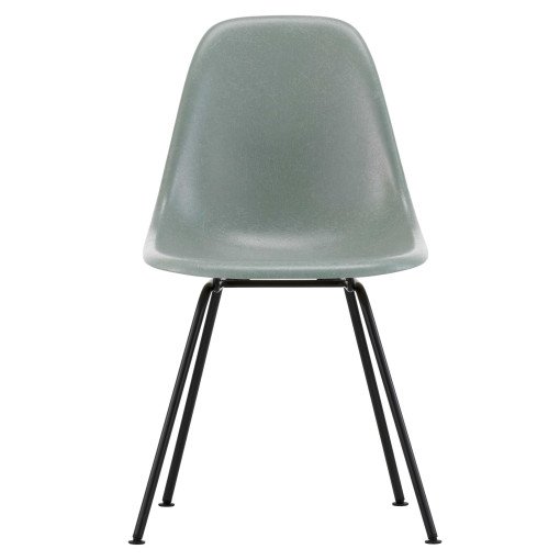 Eames DSX Fiberglass stoel zwart onderstel, sea foam green