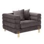 York fauteuil savona grey velvet