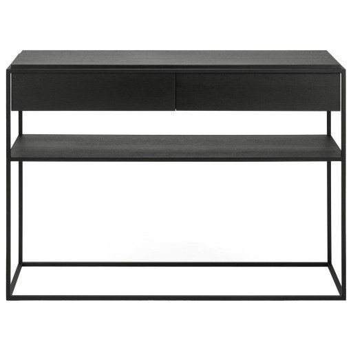 Monolit console 2 lades zwart eiken